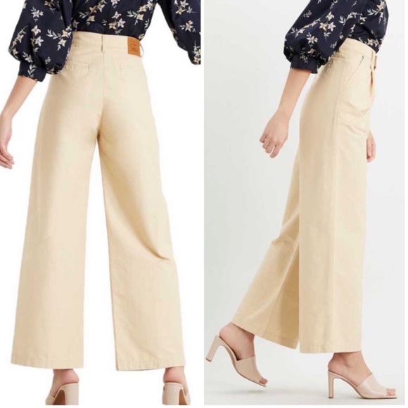 Levi’s Premium High Loose Pleated Twill Pant in Semolina Natural aritzia - Picture 2 of 2